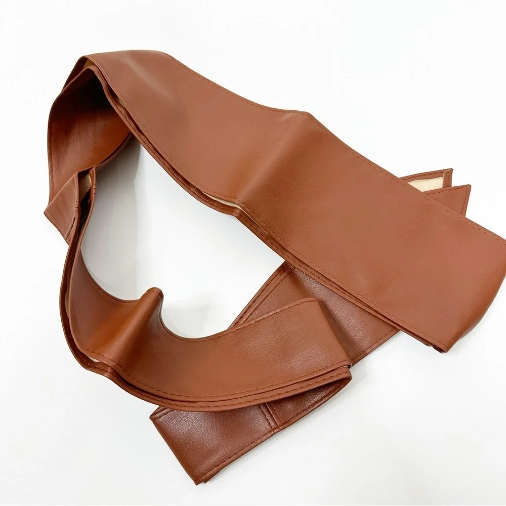 2/$30 Obi Belt Wide Wrap Around Waist Boho Gypsy Self Tie Brown Cinched Corset